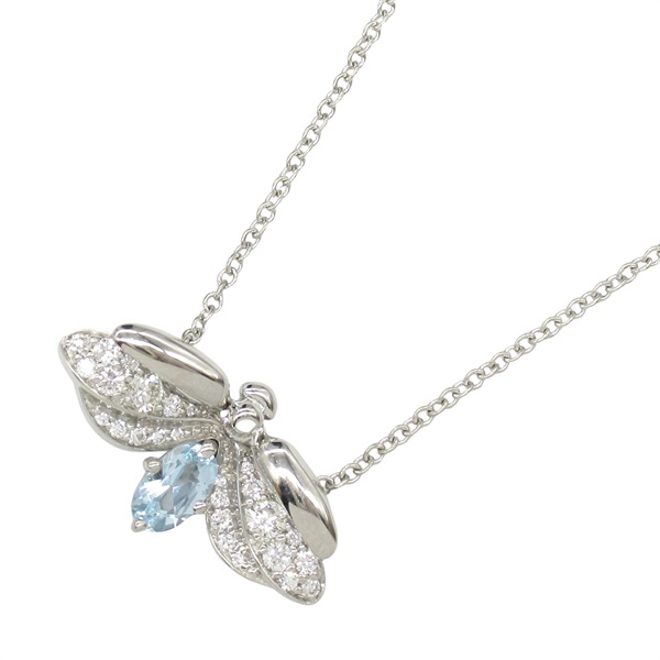 TIFFANY＆CO Firefly Necklace Aquamarine Diamond Pt950 Platinum Blue Used women
