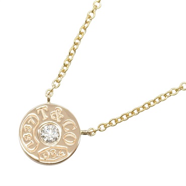 TIFFANY＆CO 1837 Necklace Pendant Diamond 18KPG Pink Rose Gold Used women