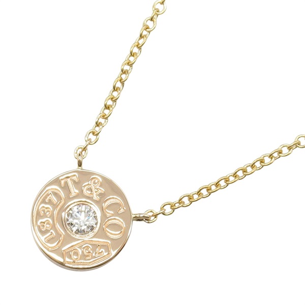 TIFFANY＆CO 1837 Necklace Pendant Diamond 18KPG Pink Rose Gold Used women