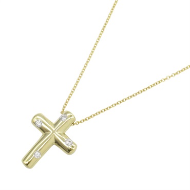 TIFFANY＆CO Dots Necklace Diamond Pendant 18KYG Yellow Gold Used women