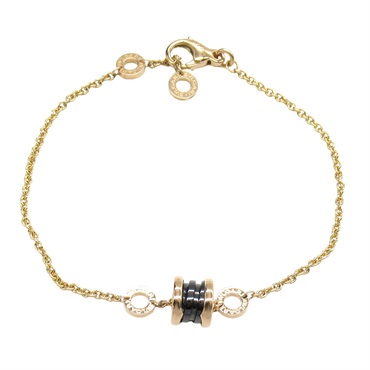 BVLGARI B-zero1 Bracelet 18KPG Pink Rose Gold ceramic Black Used unisex