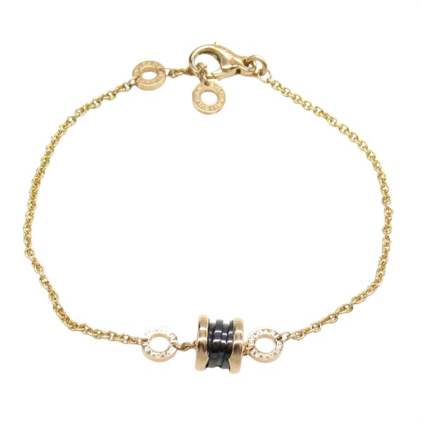 BVLGARI B-zero1 Bracelet 18KPG Pink Rose Gold ceramic Black Used unisex