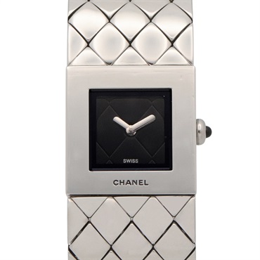 CHANEL Matelasse Wrist Watch H0009 Quartz Stainless Steel Used Women Coco CC