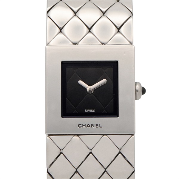 CHANEL Matelasse Wrist Watch H0009 Quartz Stainless Steel Used Women Coco CC