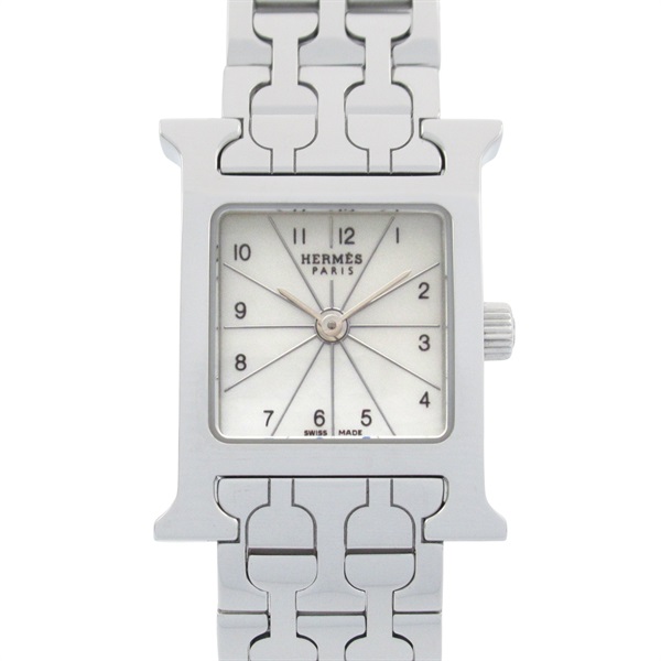HERMES H watch Wrist Watch HH1.110 Quartz Stainless Steel Used Women