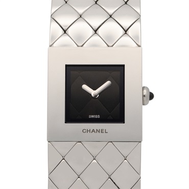 CHANEL Matelasse Wrist Watch H0009 Quartz Stainless Steel Used Women Coco CC