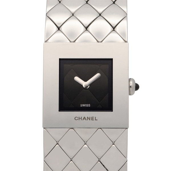 CHANEL Matelasse Wrist Watch H0009 Quartz Stainless Steel Used Women Coco CC