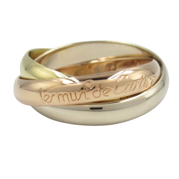 CARTIER Trinity ring 18KYG 18KPG 18KWG Three gold used US size 6.25 unisex #52