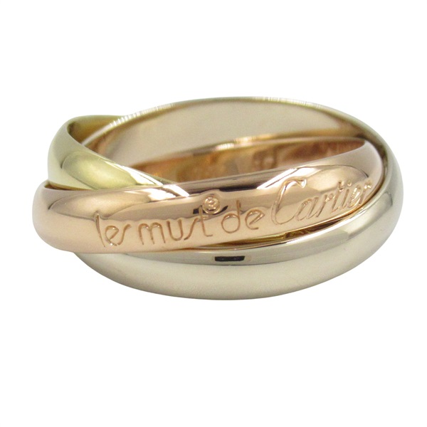 CARTIER Trinity ring 18KYG 18KPG 18KWG Three gold used US size 6.25 unisex #52