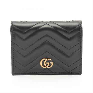 GUCCI GG Marmont Bi-fold wallet 466492DTD1T1000 leather Black NEW Women GHW