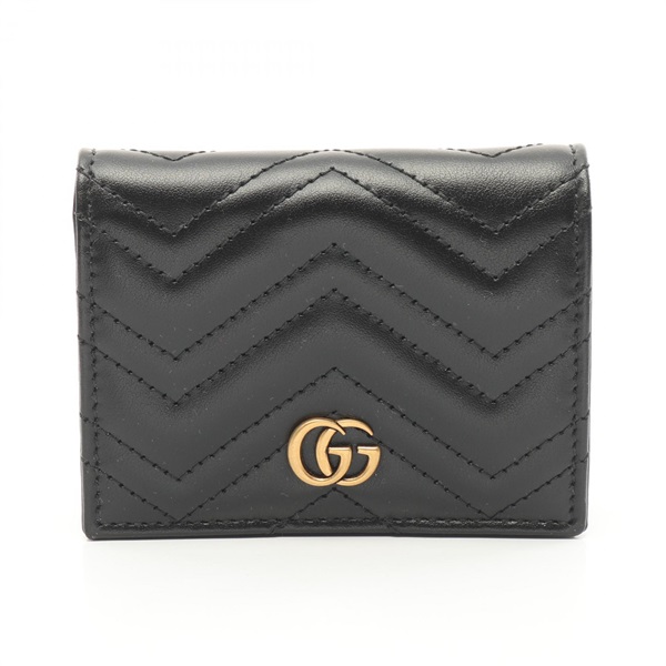 GUCCI GG Marmont Bi-fold wallet 466492DTD1T1000 leather Black NEW Women GHW