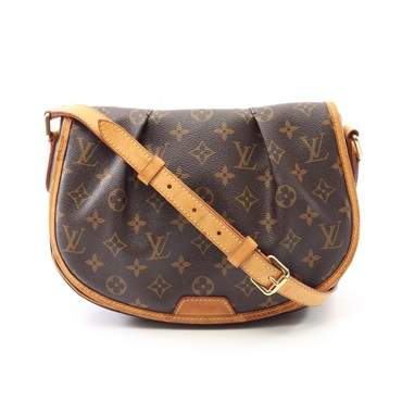 LOUIS VUITTON Menilmontant PM Shoulder crossbody Bag M40474 Monogram Brown Used