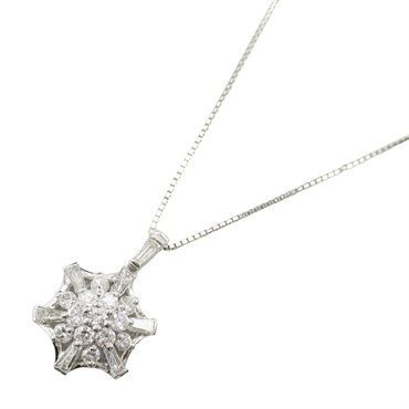 JEWELRY Diamond Necklace Pendant Pt900 Platinum 18KWG White Gold Used women