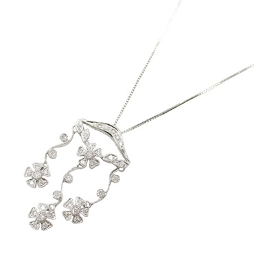JEWELRY Diamond Necklace Pendant 18KWG White Gold Used women