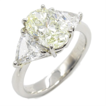 JEWELRY Diamond Ring Pt900 Platinum Yellow Used women US size 5.5