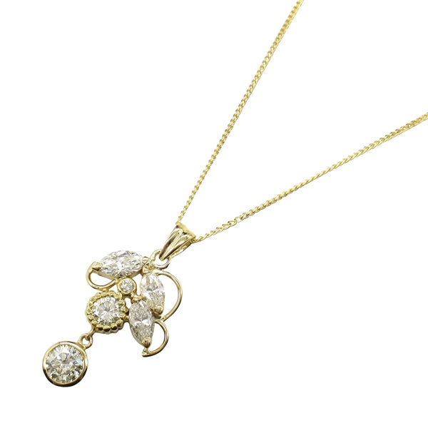 JEWELRY Diamond Necklace Pendant 18KYG Yellow Gold Used women