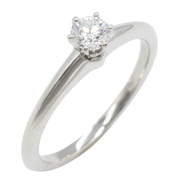 TIFFANY＆CO Classic Solitaire Diamond Ring Pt950 Platinum Used Women US #5.75