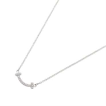 TIFFANY＆CO T Smile Mini Diamond Necklace 18KWG White Gold Used women