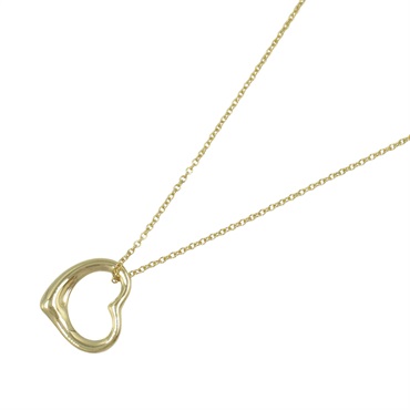 TIFFANY＆CO Open Heart Necklace Pendant 18KYG Yellow Gold Used women