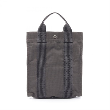 HERMES Herline Ad PM 2way Rucksack Backpack Nylon canvas Gray Used Women SHW