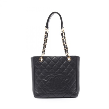 CHANEL Matelasse PST Tote chain shoulder Bag A20994 leather Black Used GHW