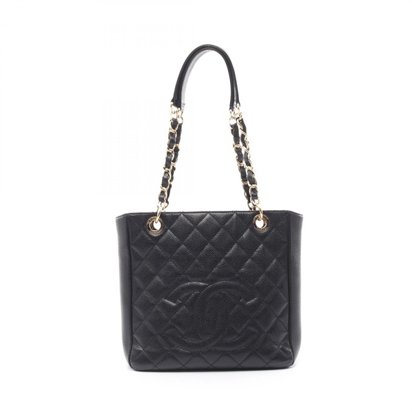 CHANEL Matelasse PST Tote chain shoulder Bag A20994 leather Black Used GHW