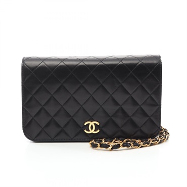 CHANEL Matelasse full flap chain Shoulder Bag A03568 Lambskin Black Used GHW