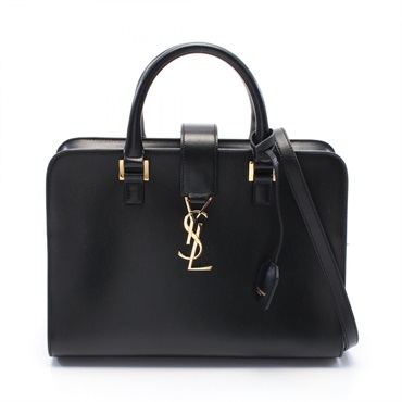 SAINT LAURENT PARIS CABAS Hand shoulder crossbody bag 672667 leather Black Used