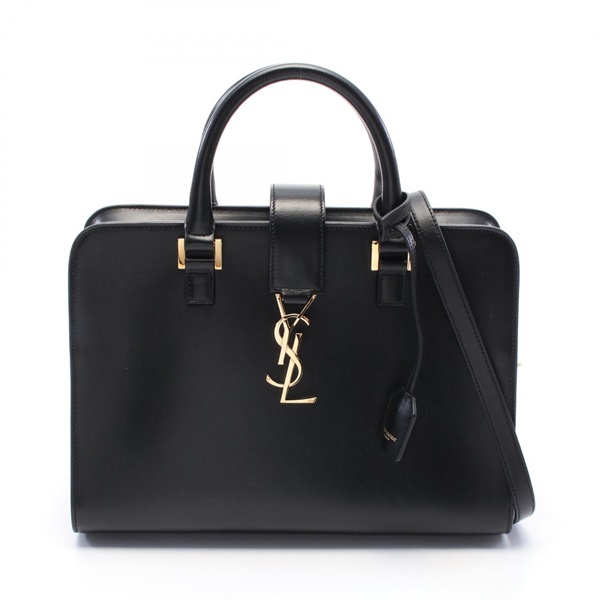 SAINT LAURENT PARIS CABAS Hand shoulder crossbody bag 672667 leather Black Used