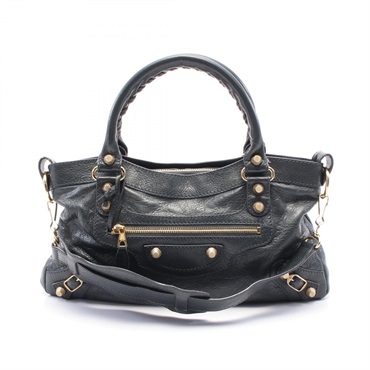 BALENCIAGA Giant First Hand shoulder bag 285433 leather Gray Used