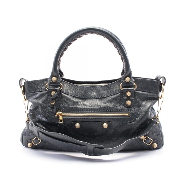 BALENCIAGA Giant First Hand shoulder bag 285433 leather Gray Used