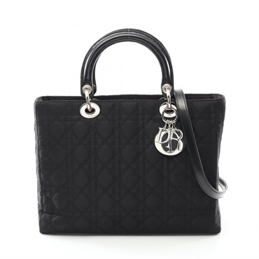 Chrisitan Dior Lady Dior Large Cannage Hand shoulder tote bag Nylon leather BK
