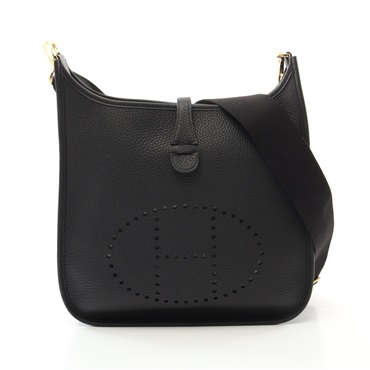 HERMES Evelyne 3 PM Shoulder crossbody Bag W Taurillon Clemence Black Used GHW