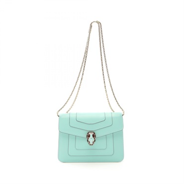 BVLGARI Serpenti Forever Crossbody Shoulder Bag 34560 leather Blue Used Women