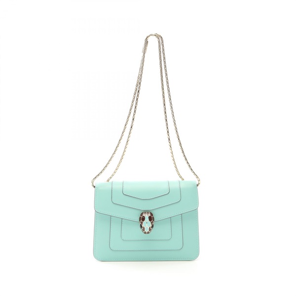 BVLGARI Serpenti Forever Crossbody Shoulder Bag 34560 leather Blue Used Women