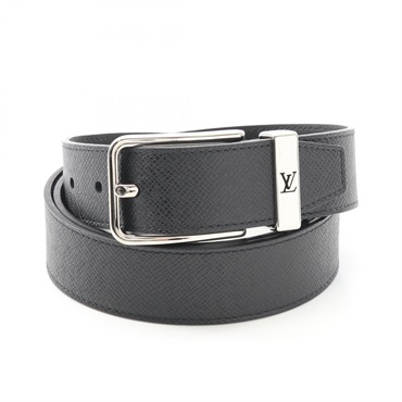 LOUIS VUITTON Ceinture Pont Neuf belt M0000 Taiga leather Ardoise Used mens