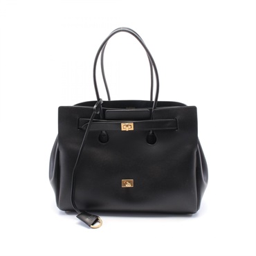BALENCIAGA Bel Air Medium Carryall Shoulder Tote Bag leather Black NEW Women