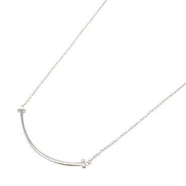 TIFFANY＆CO T Smile Small Necklace 18KWG White Gold Used unisex