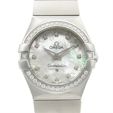 OMEGA Constellation Diamond Bezel Wrist Watch 123.15.27.60 Quartz SS Used Women