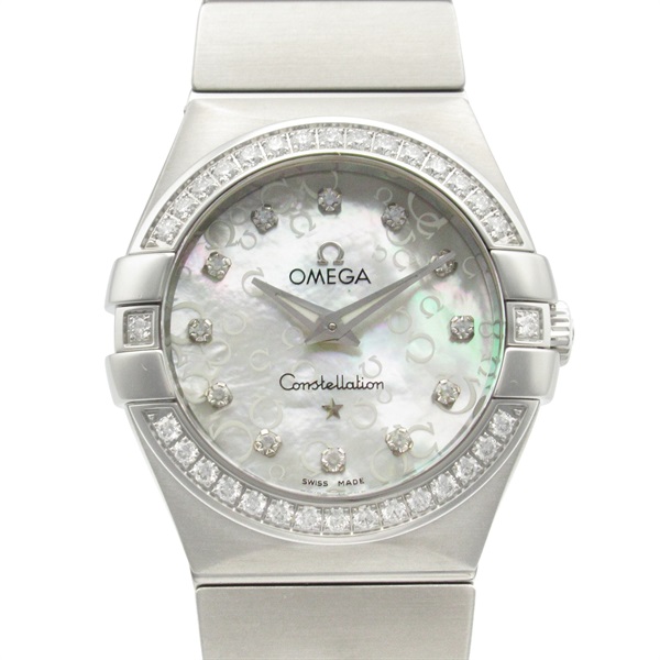 OMEGA Constellation Diamond Bezel Wrist Watch 123.15.27.60 Quartz SS Used Women