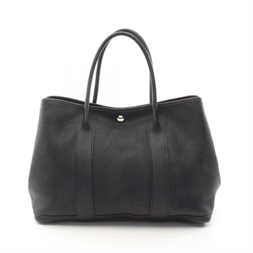 HERMES Garden party PM Tote Bag Negonda leather Black Used Women M SHW