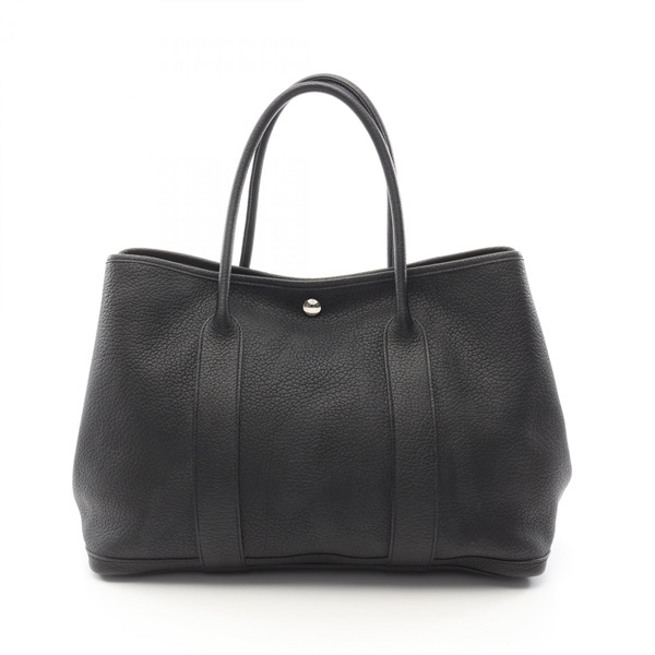 HERMES Garden party PM Tote Bag Negonda leather Black Used Women M SHW