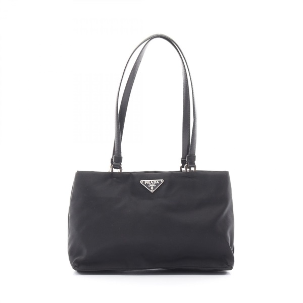 PRADA Hand shoulder bag Nylon leather Black Used