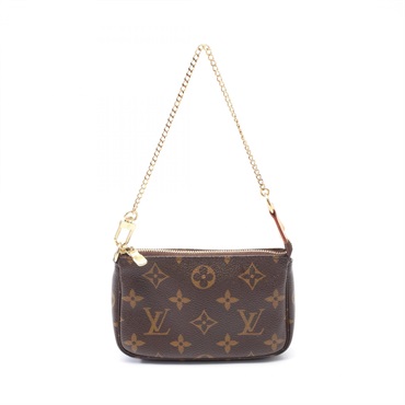 LOUIS VUITTON Mini Pochette Accessoires chain Hand bag M58009 Monogram leather