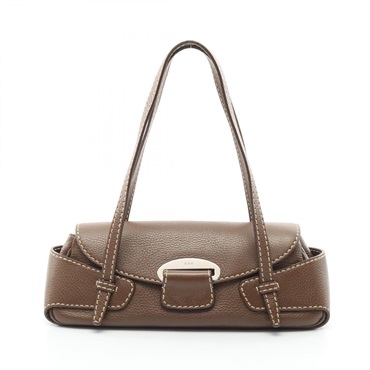 TOD'S Handbag shoulder leather Brown Used Women