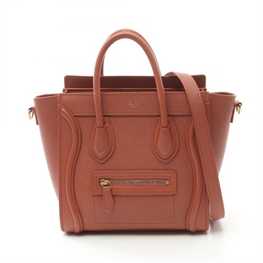 CELINE Luggage Nano Shopper Hand shoulder crossbody bag 189243 leather Brown
