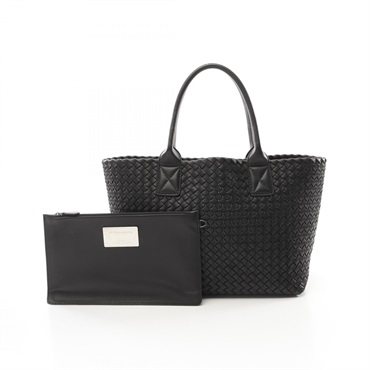 BOTTEGA VENETA Cabas PM Intrecciato Tote shoulder Bag 141498 leather Black Used