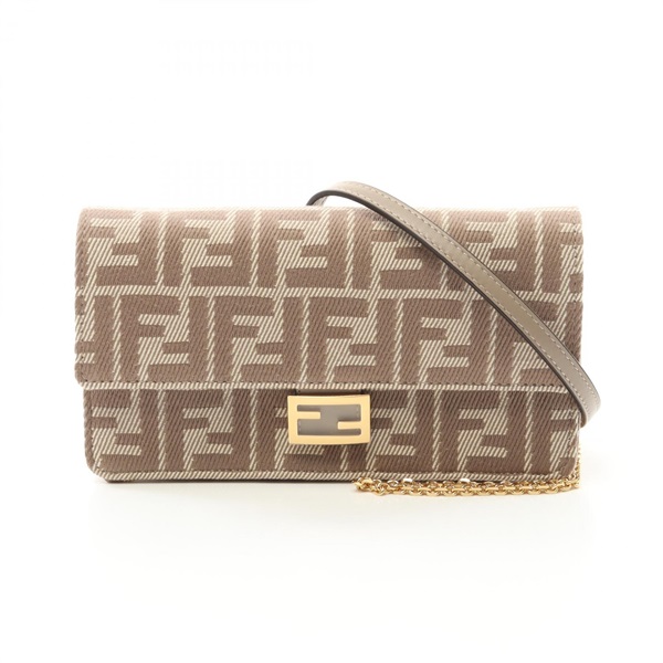 FENDI Baguette Zucca Shoulder Bag purse 8M0498AUNJF1SNP canvas Beige