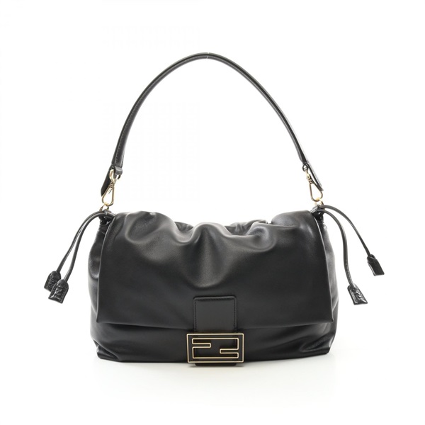 FENDI Mamma Baguette Large Shoulder Bag 8BR834AQ0DF0KUR leather Black