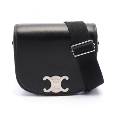 CELINE Triomphe Shoulder Crossbody Bag 117883GAO38SI leather Black NEW mens SHW
